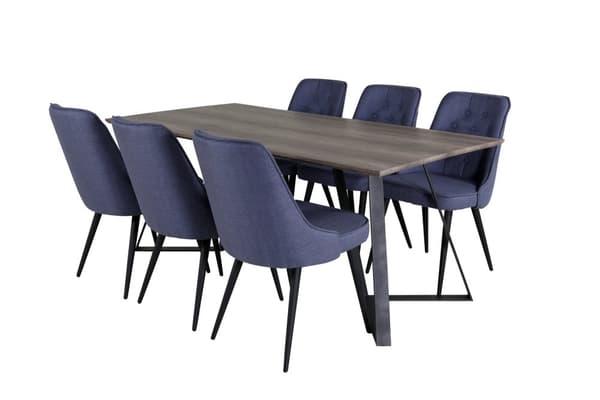 Matgrupp Marina med stolarna Velvet Deluxe