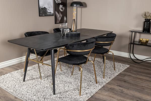 Gold Rektangulär Matgrupp