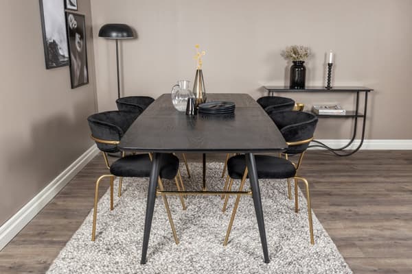 Gold Rektangulär Matgrupp