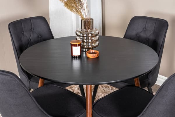 Matgrupp Plaza med stolarna Velvet Deluxe