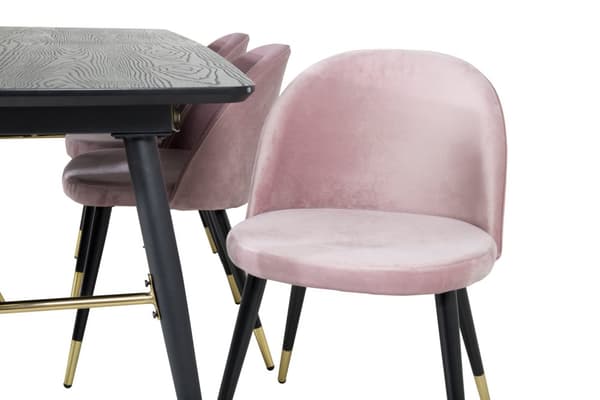 Matgrupp Gold med stolarna Velvet