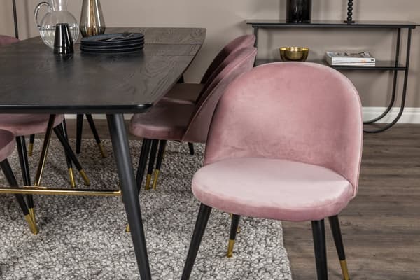 Matgrupp Gold med stolarna Velvet