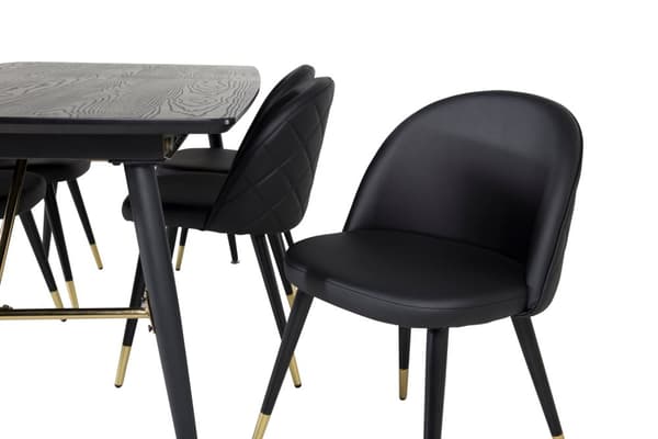 Matgrupp Gold med stolarna Velvet