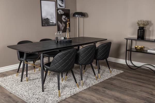 Matgrupp Gold med stolarna Velvet