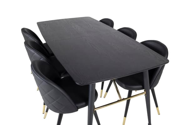 Matgrupp Gold med stolarna Velvet