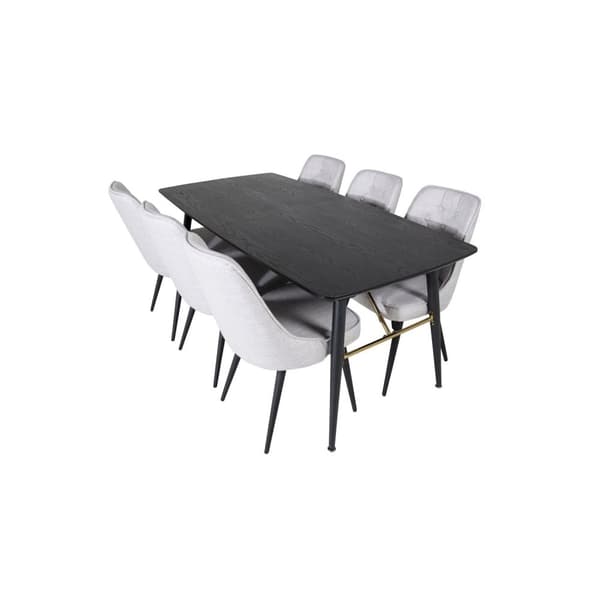 Matgrupp Gold med stolarna Velvet Deluxe