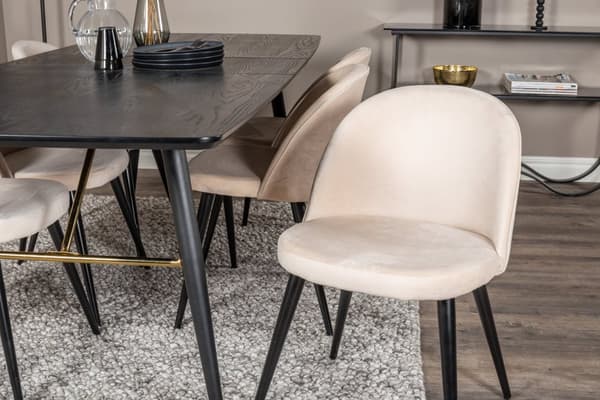 Matgrupp Gold med stolarna Velvet