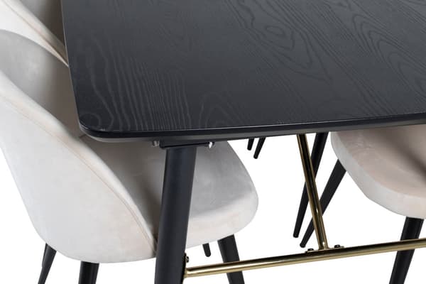 Matgrupp Gold med stolarna Velvet