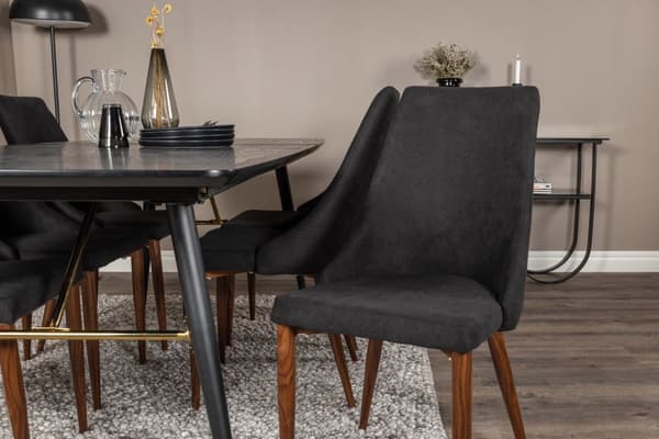Matgrupp Gold med stolarna Leone