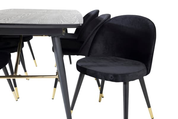 Matgrupp Gold med stolarna Velvet