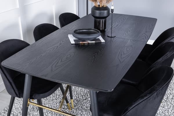 Matgrupp Gold med stolarna Velvet