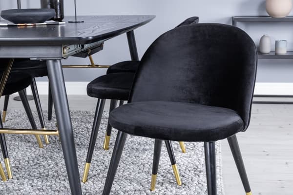 Matgrupp Gold med stolarna Velvet