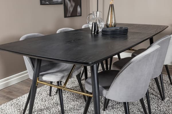 Matgrupp Gold med stolarna Velvet