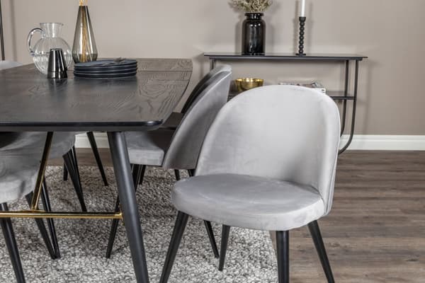 Matgrupp Gold med stolarna Velvet