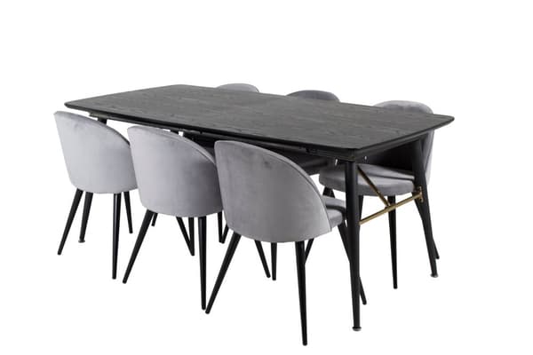 Matgrupp Gold med stolarna Velvet