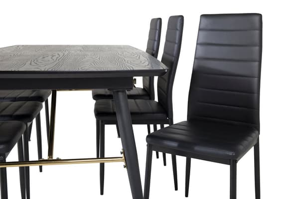 Matgrupp Gold med stolarna Slim
