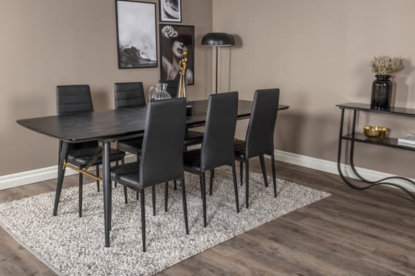 Matgrupp Gold med stolarna Slim