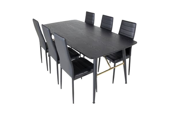 Matgrupp Gold med stolarna Slim