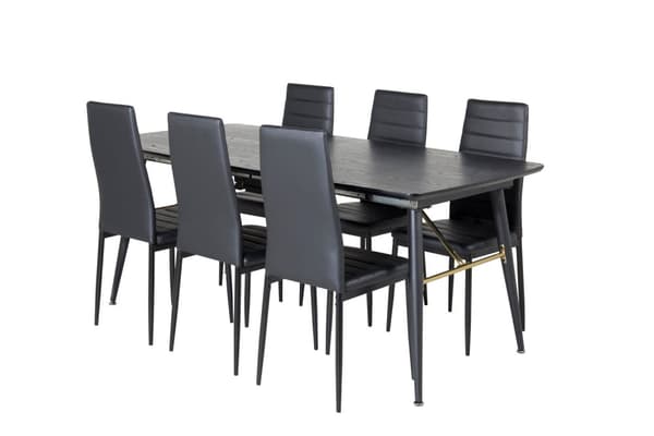 Matgrupp Gold med stolarna Slim