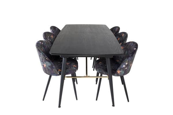 Matgrupp Gold med stolarna Velvet