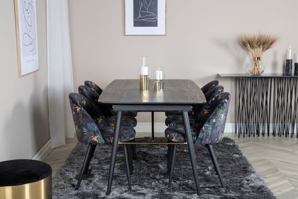 Matgrupp Gold med stolarna Velvet