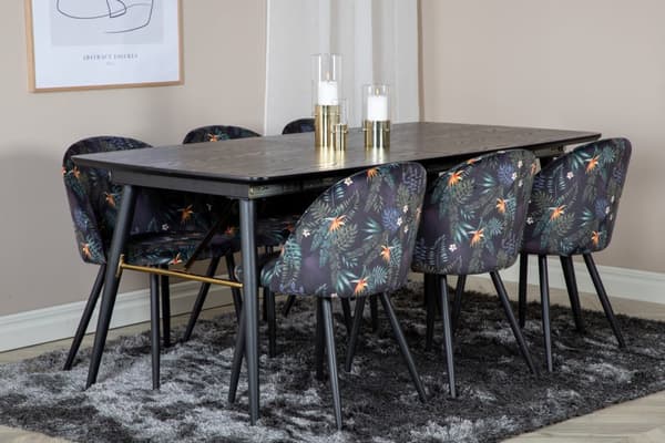 Matgrupp Gold med stolarna Velvet