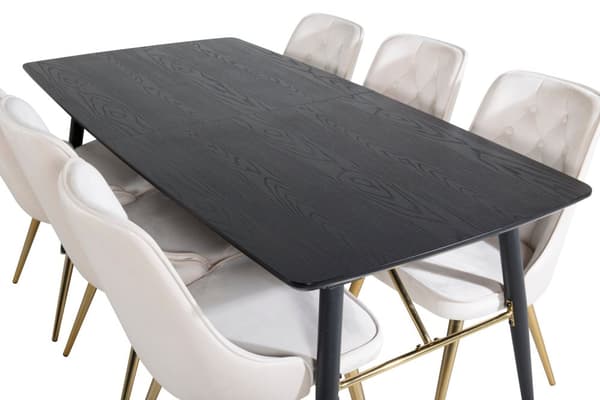 Matgrupp Gold med stolarna Velvet Deluxe