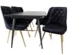 Miniatyrbild 3 av 6: Matgrupp Gold med stolarna Velvet Deluxe
