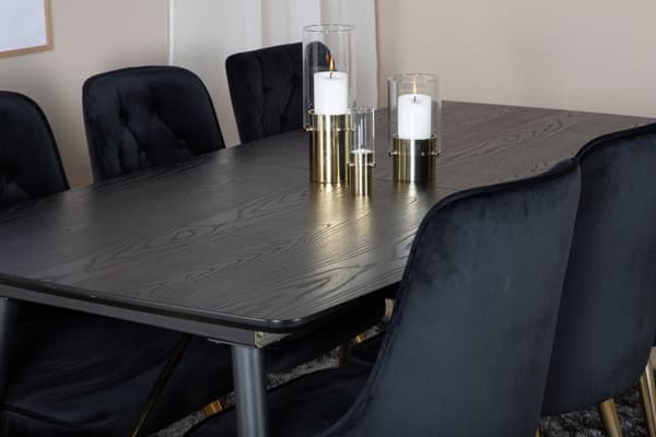 Matgrupp Gold med stolarna Velvet Deluxe