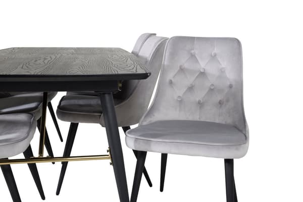Matgrupp Gold med stolarna Velvet Deluxe