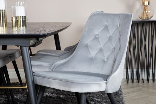 Matgrupp Gold med stolarna Velvet Deluxe