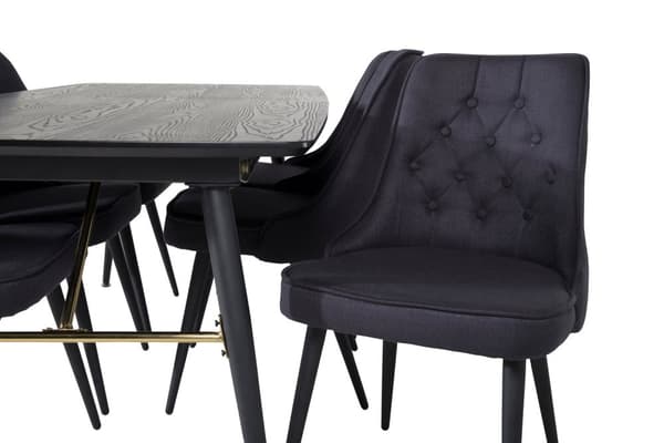 Matgrupp Gold med stolarna Velvet Deluxe