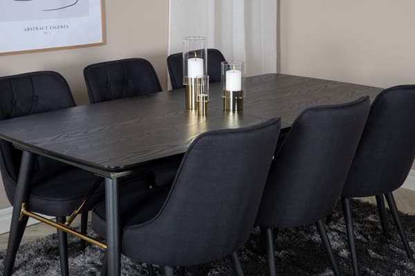 Matgrupp Gold med stolarna Velvet Deluxe
