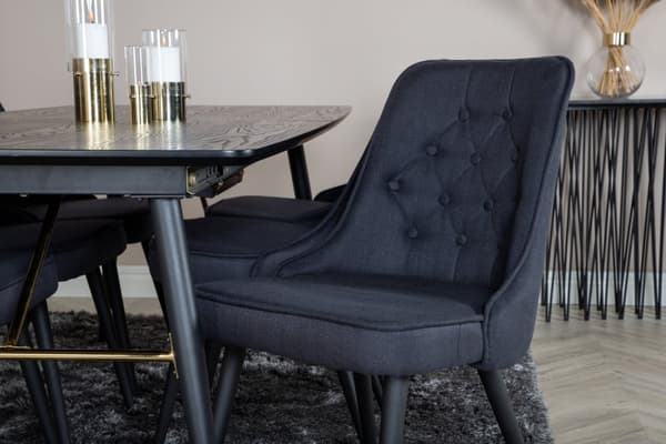 Matgrupp Gold med stolarna Velvet Deluxe