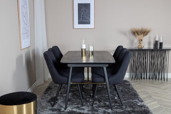 Matgrupp Gold med stolarna Velvet Deluxe