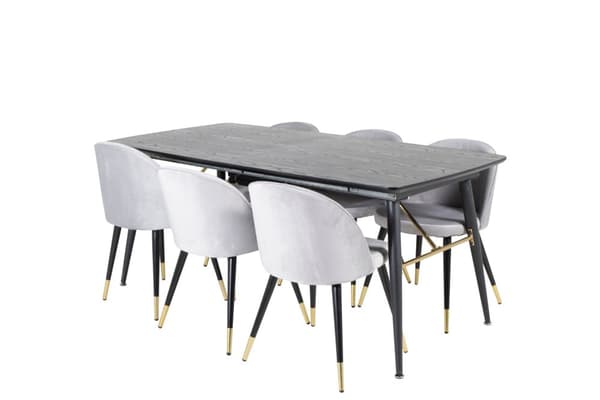 Matgrupp Gold med stolarna Velvet