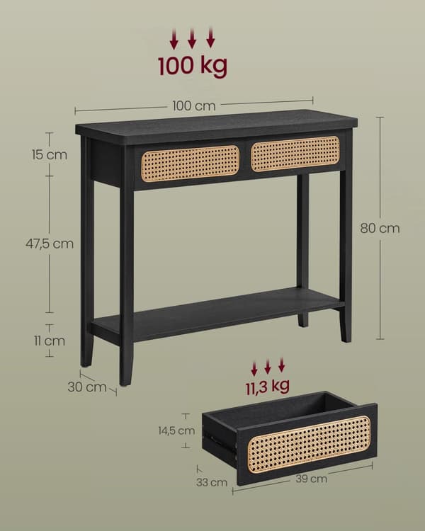 Konsolet bord med åben hylde-ind Boho-stil