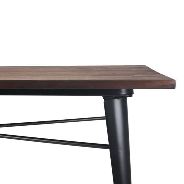 Bordtillverkning 160 x 80 cm i matt svart metall och mörk träskiva