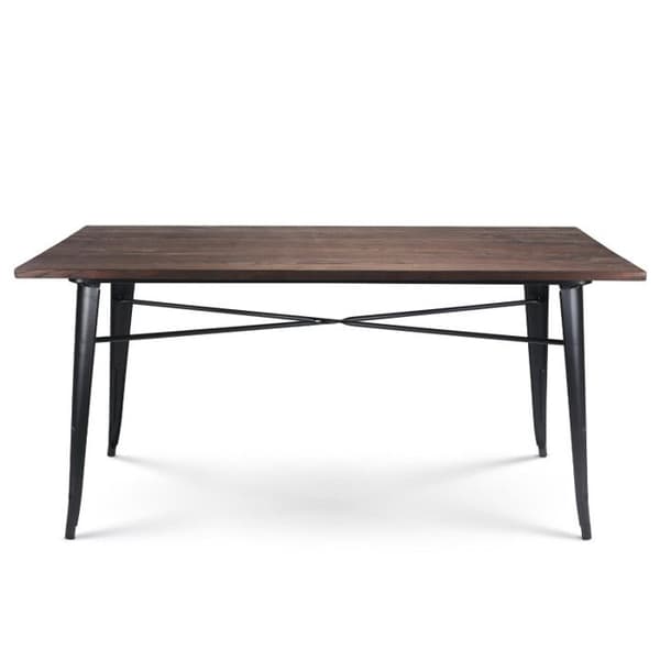 Bordtillverkning 160 x 80 cm i matt svart metall och mörk träskiva