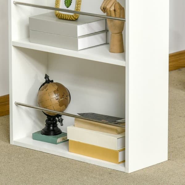 Rootz High Bar Table - Kitchen Table - Rumbesparende borde - 3 hylder - 112L x 57W x 106H cm - Moderne design - Let eg og hvid