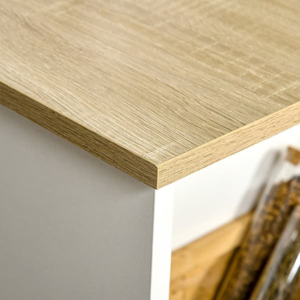 Rootz High Bar Table - Kitchen Table - Rumbesparende borde - 3 hylder - 112L x 57W x 106H cm - Moderne design - Let eg og hvid