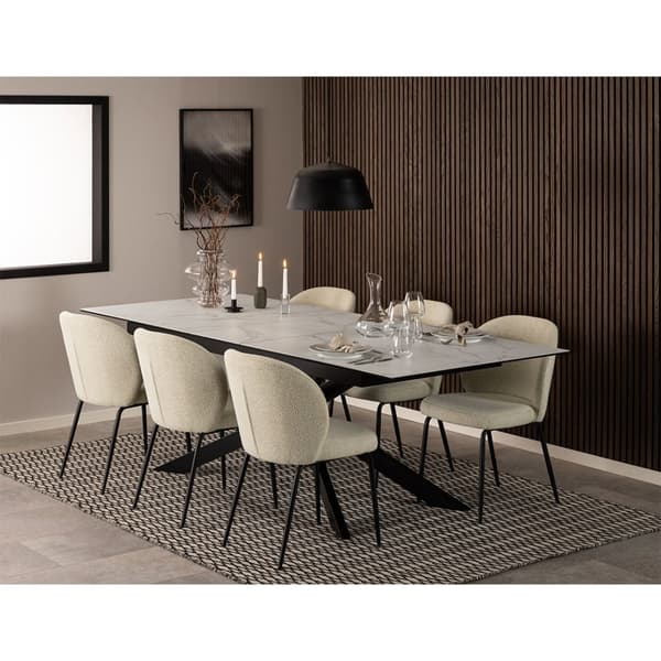 Irwine spisebord 100x240cm Inkl. 1 tilleggspanel, hvit.