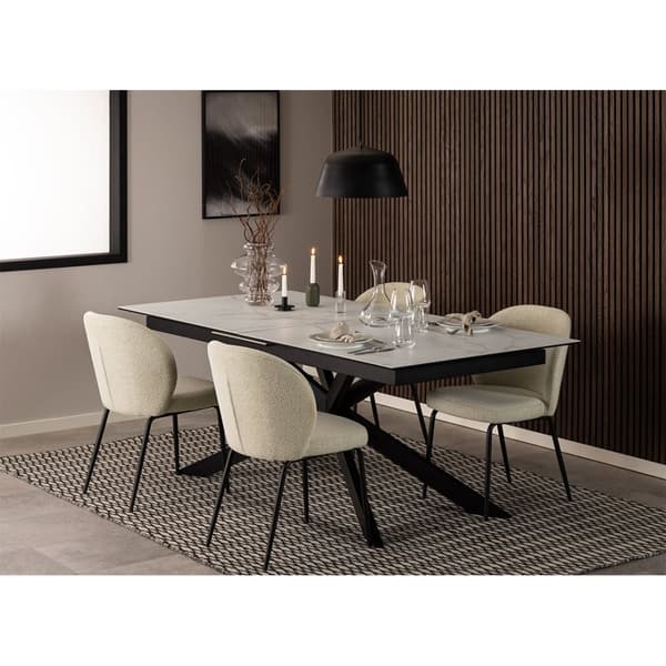 Irwine spisebord 100x240cm Inkl. 1 tilleggspanel, hvit.