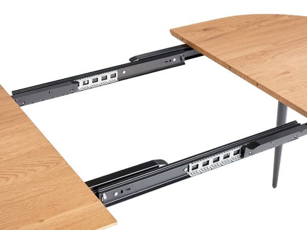 Sammenklappeligt spisebord lysebrun MDF metalben oval