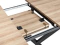 Miniatyrbillede 8 af 10: Lysebrunt MDF-spisebord med metalben, der kan klappes sammen
