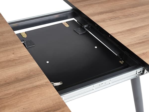 Sammenklappeligt spisebord brun MDF-plade metalben moderne industriel stil køkken spisestue