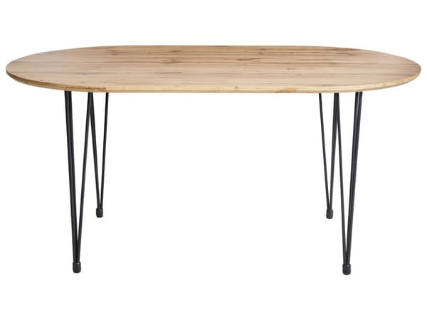 Spisebord Lysebrun MDF-plade Metalben Hårnåleben Moderne industriel stil