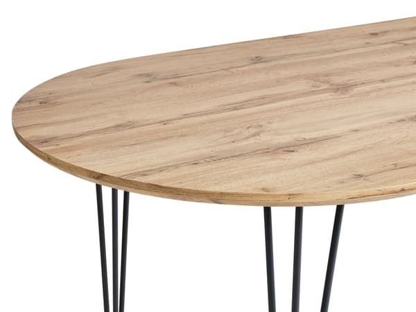 Spisebord Lysebrun MDF-plade Metalben Hårnåleben Moderne industriel stil