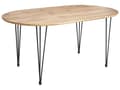 Miniatyrbillede 1 af 7: Spisebord Lysebrun MDF-plade Metalben Hårnåleben Moderne industriel stil
