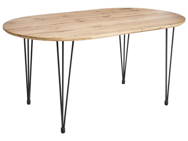 Spisebord Lysebrun MDF-plade Metalben Hårnåleben Moderne industriel stil